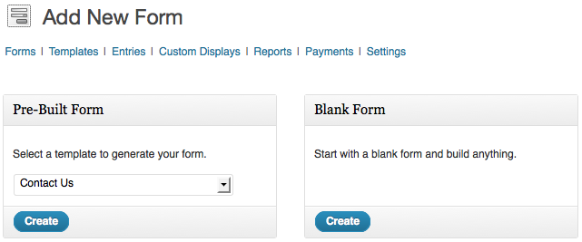 Add New Form